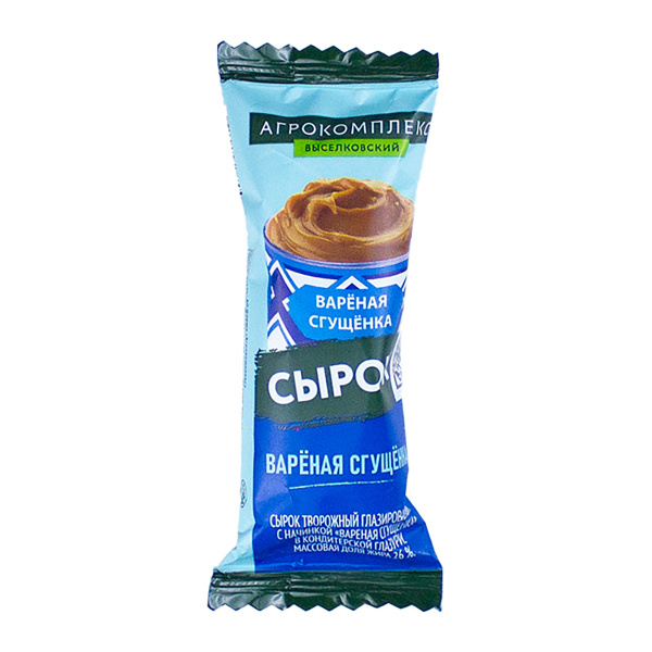 БЗМЖ Сырок творожный глазированный с начинкой "Варёная сгущёнка" 26% 40гр