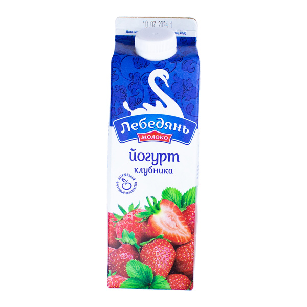 БЗМЖ йогурт Лебедяньмолоко клубника 2,5% 450 г