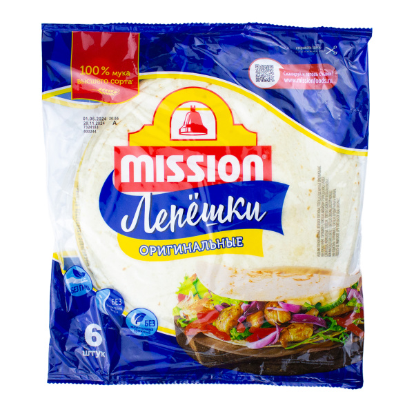 Лепешки пшеничные оригинальные 250гр Mission Deli