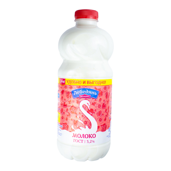 БЗМЖ молоко Лебедяньмолоко 3,2% пэт 1400 г