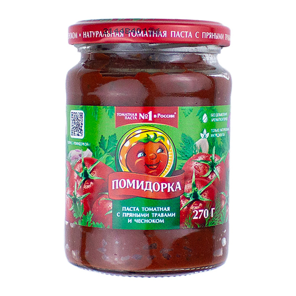 Паста томатная с пряными травами и чесноком 250гр помидорка