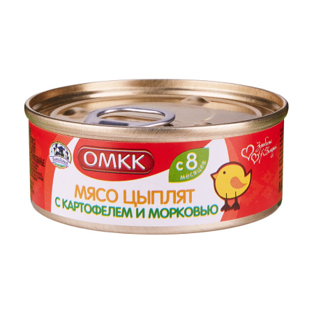 Мясо цыплят с картофелем и морковью 100г ж/б