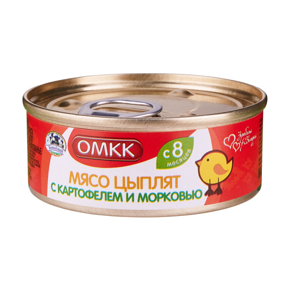 Мясо цыплят с картофелем и морковью 100г ж/б