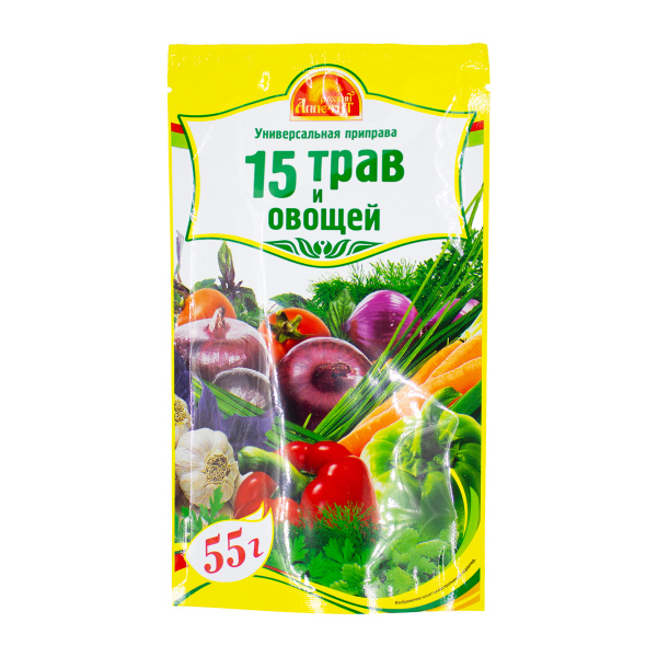 Приправа универсальная 15 Трав и Овощей 55г Русский Аппетит