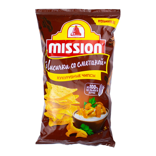 Чипсы кукурузные Mission со вкусом лисички со сметаной 150гр