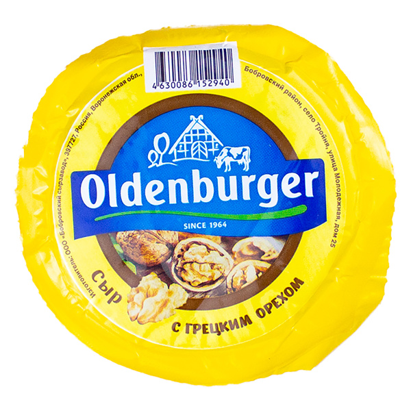 БЗМЖ сыр с грецким орехом oldenburger 50% цилиндр 350 гр