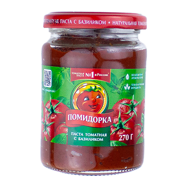 Паста томатная с базиликом 250гр помидорка