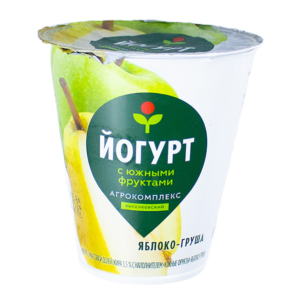 БЗМЖ Йогурт с наполнителем "Южные фрукты" яблоко- груша 3,5% 300гр
