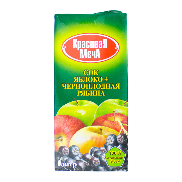 Сок яблочно- черноплоднорябиновый восстановленный осветлённый 1 л